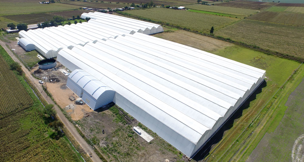 Outside view of ININSA high-tech greenhouse