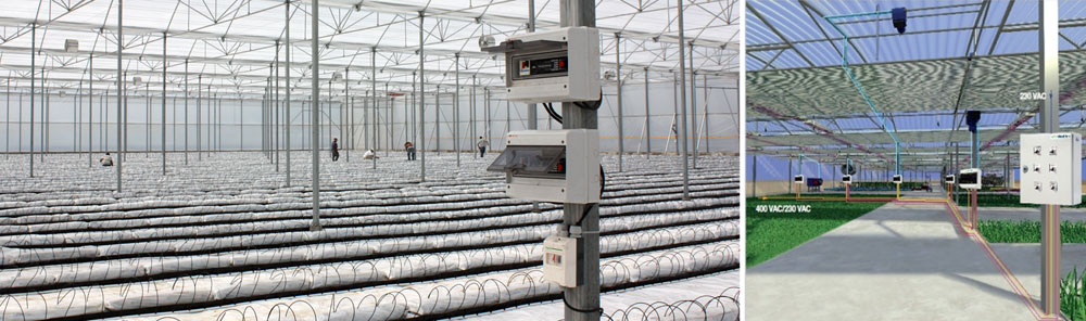 Detail of decentralized control boxes and general switchboard system