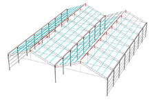 Vista isométrica de la estructura del invernadero modelo ININSA PW