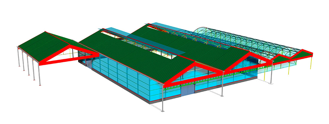 Isometric view of a garden center project