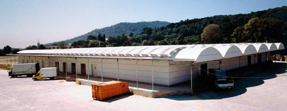 Exterior view of a logistic center with P-10 model structure